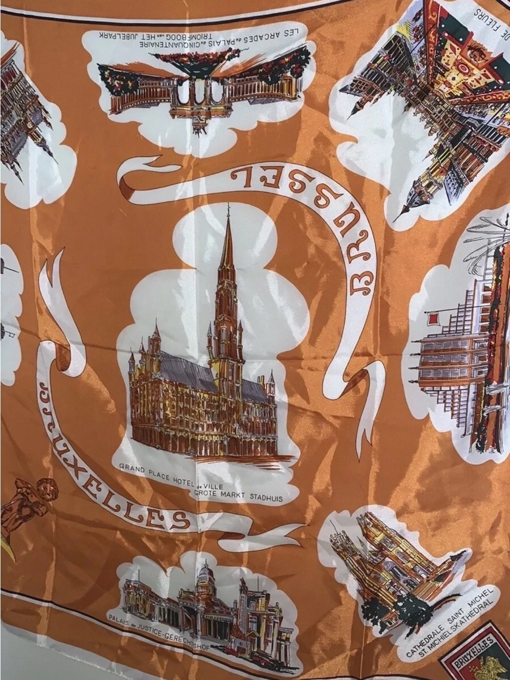 Souvenir Scarf Brussel Grand Hotel Made in Japan